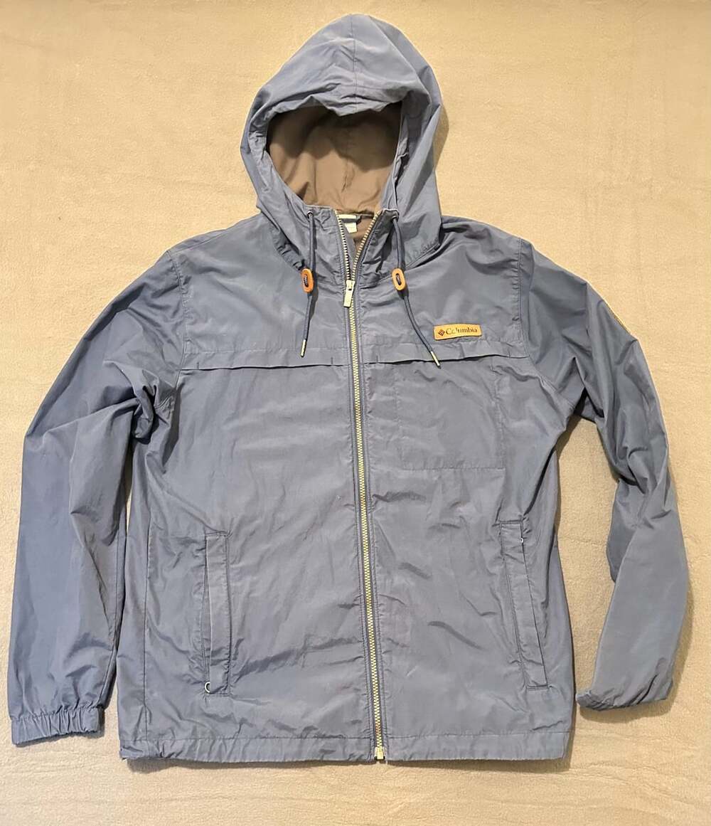 Columbia Lightweight Windbreaker Jacket Size M Blue Hooded Outdoor Casual